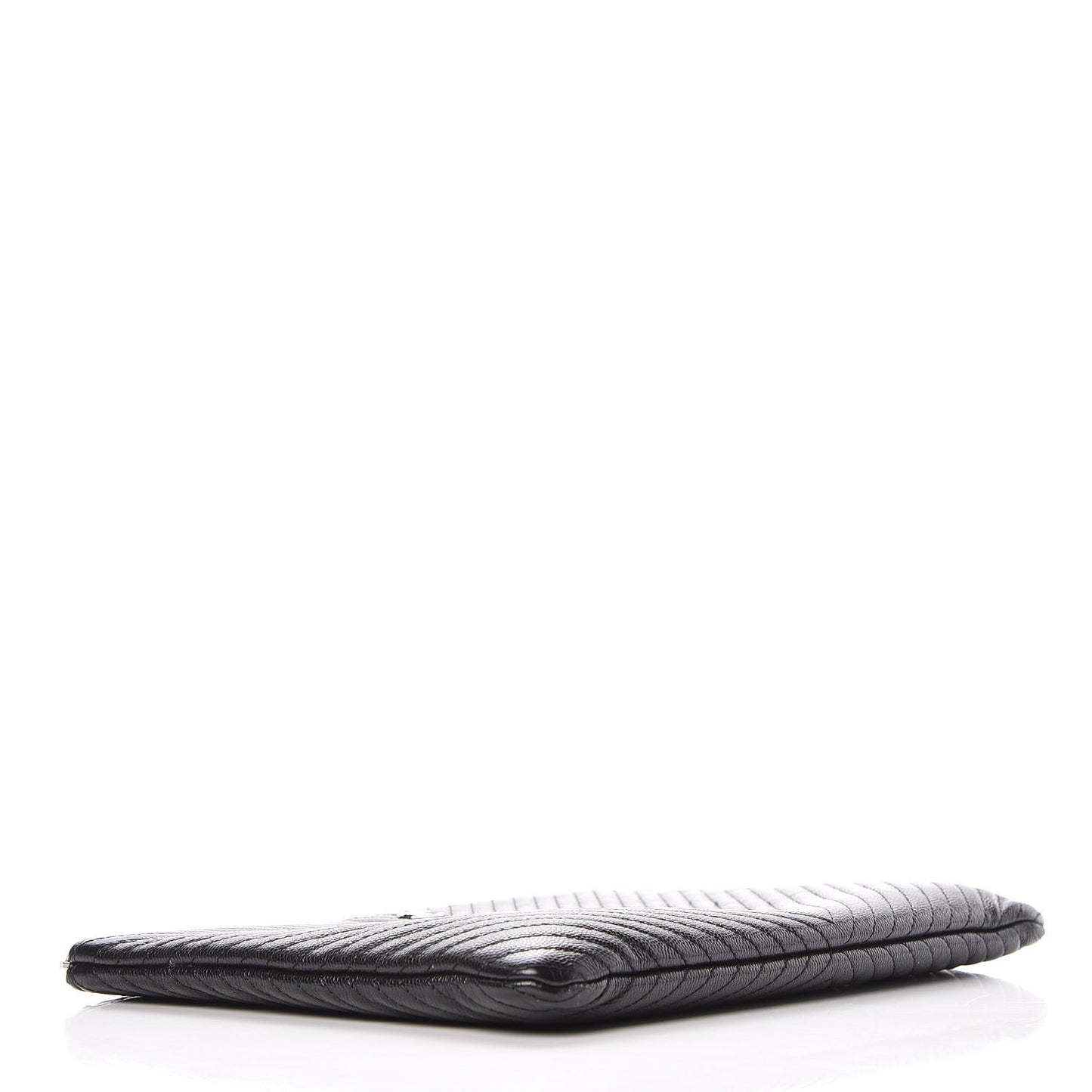 Caviar Chevron Quilted Medium Cosmetic Case Black
