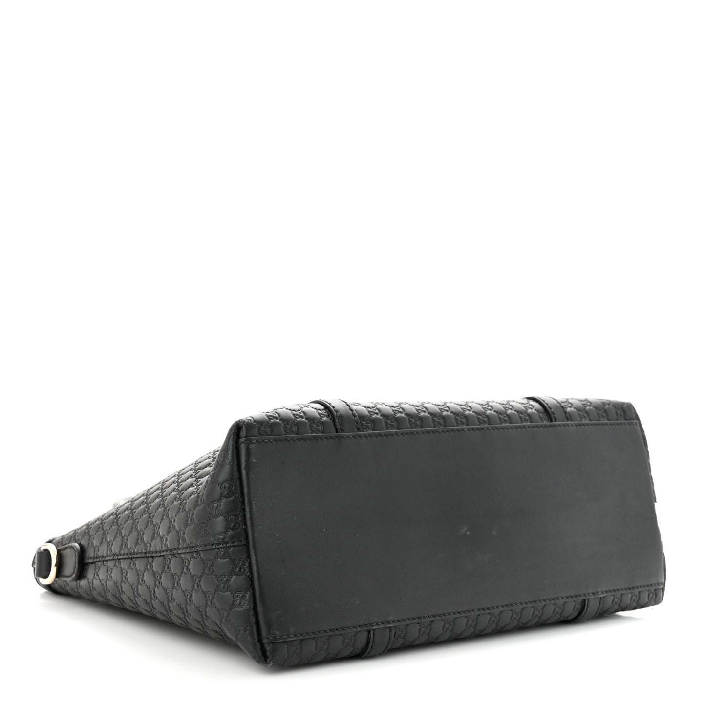 Soft Microguccissima Small Zippered Satchel Black