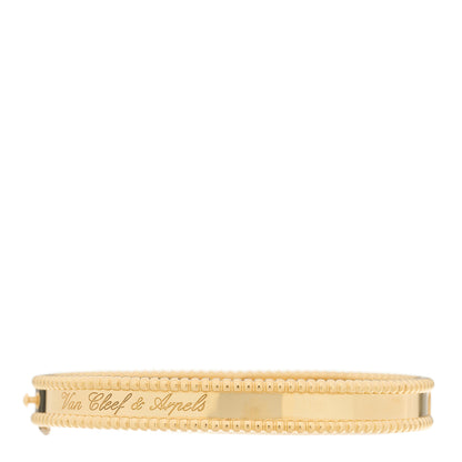 Van Cleef & Arpels 18K Yellow Gold Perlee Signature Bangle Bracelet M 1 of 4