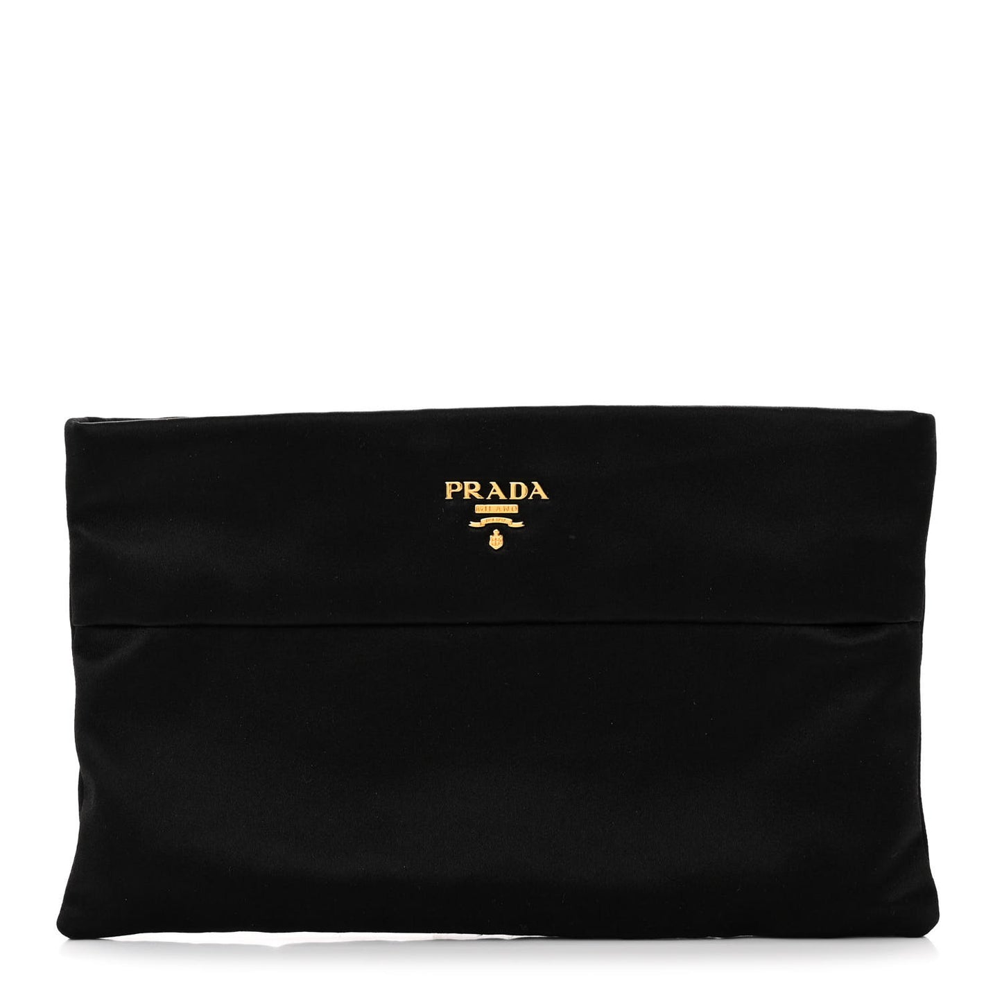 Satin Raso Evening Clutch Black