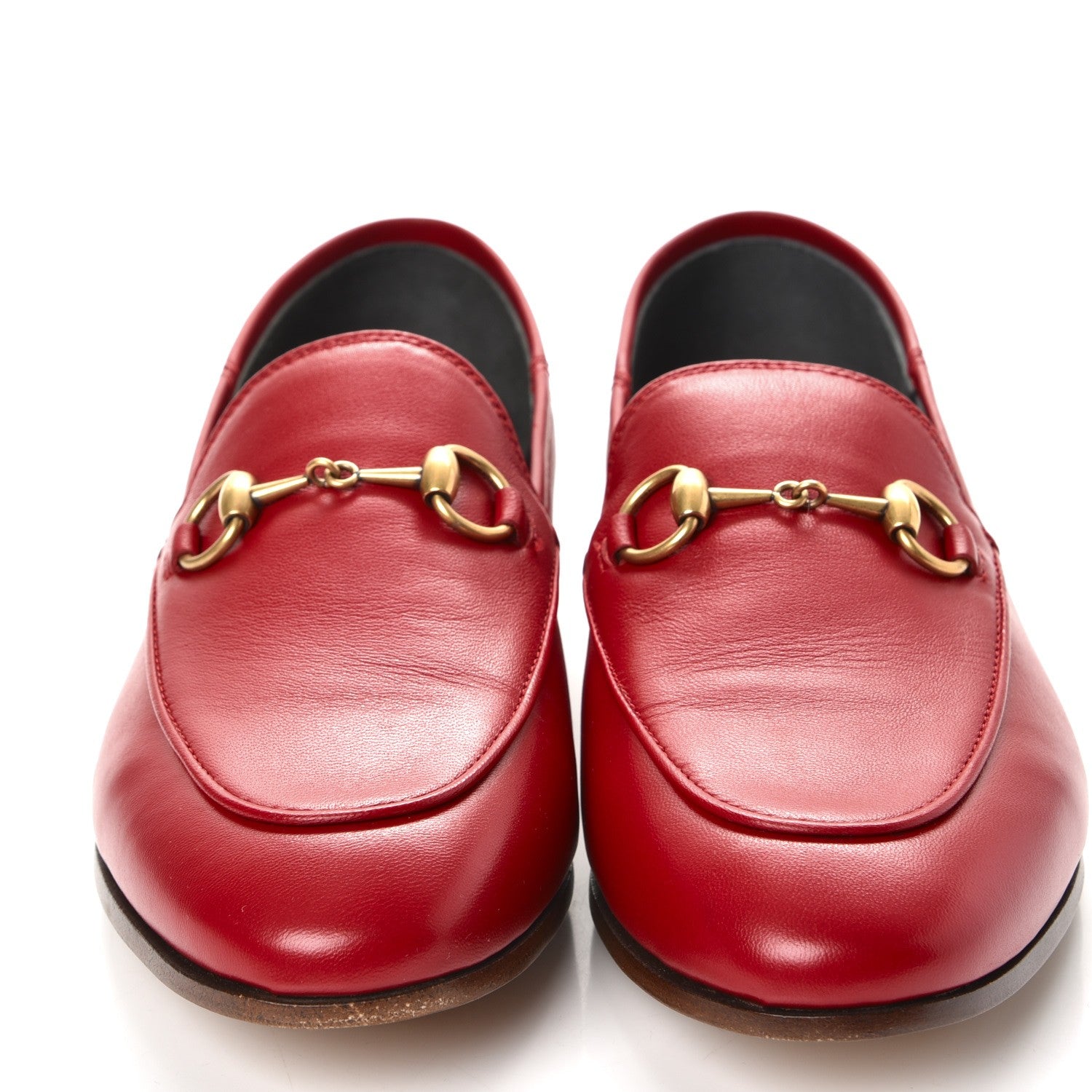 Gucci Lambskin Womens Brixton Horsebit Loafers 36 Hibiscus Red 9 of 10