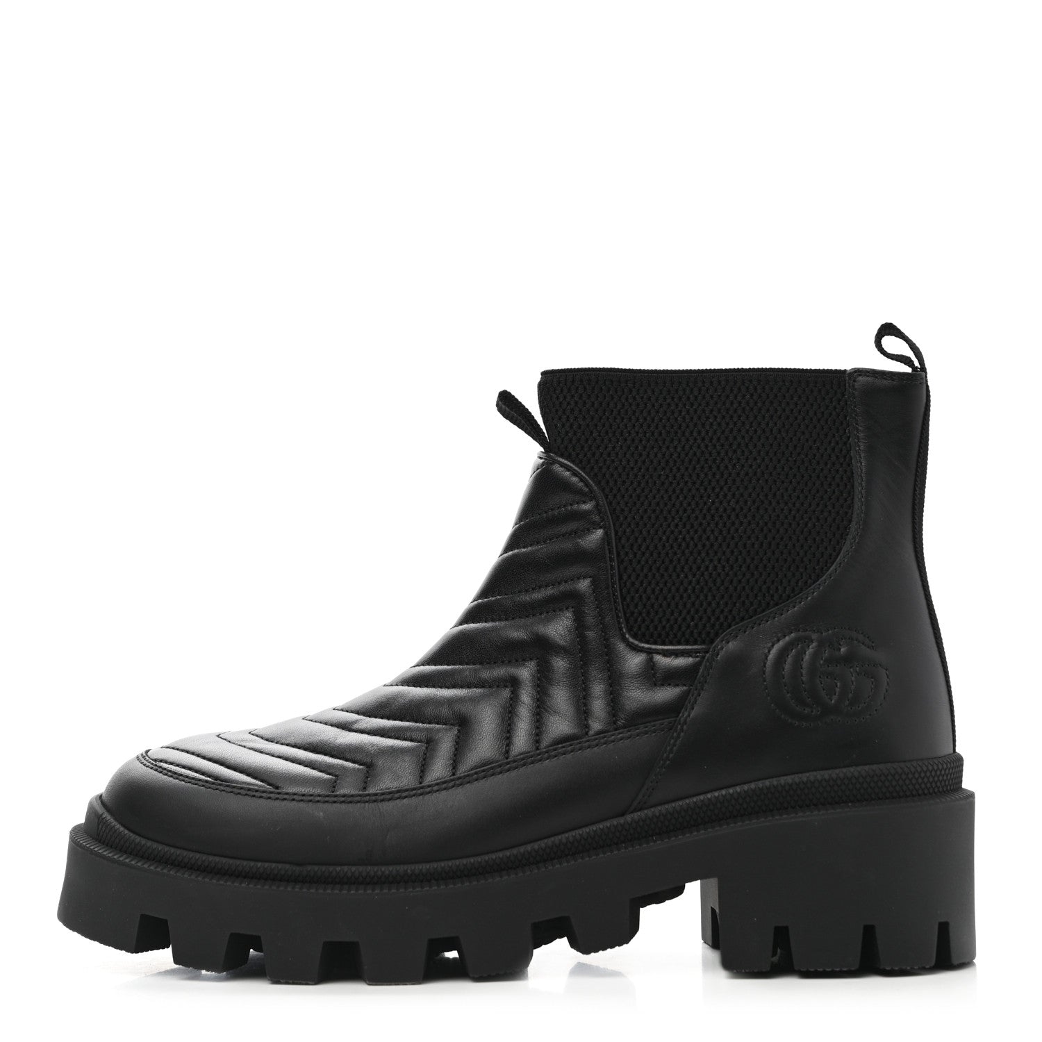 Gucci Calfskin Nappa Matelasse Frances Chelsea Boots 39 Black 1 of 9