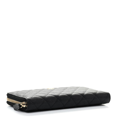 Chanel Caviar Quilted Large Zip Around Organizer Wallet Black 3 of 7