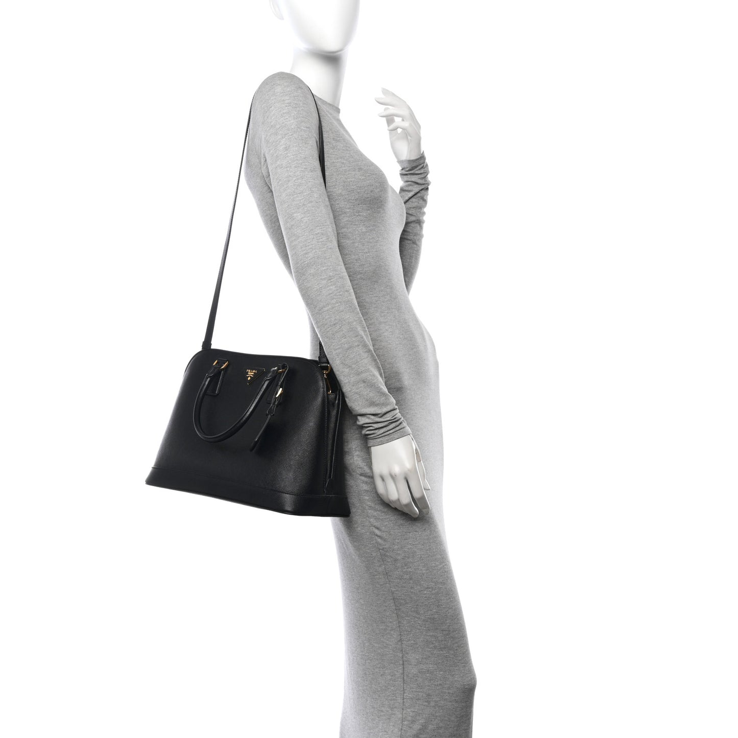 Saffiano Lux Open Promenade Tote Black