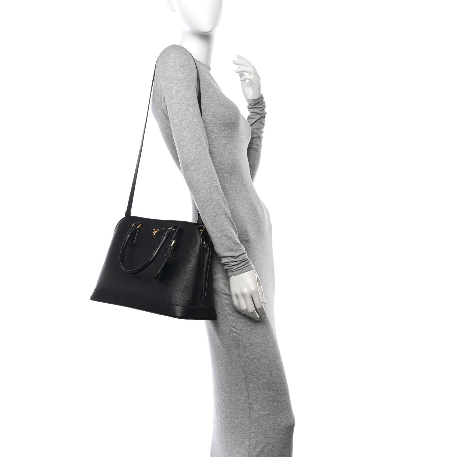 Prada Saffiano Lux Open Promenade Tote Black 2 of 13