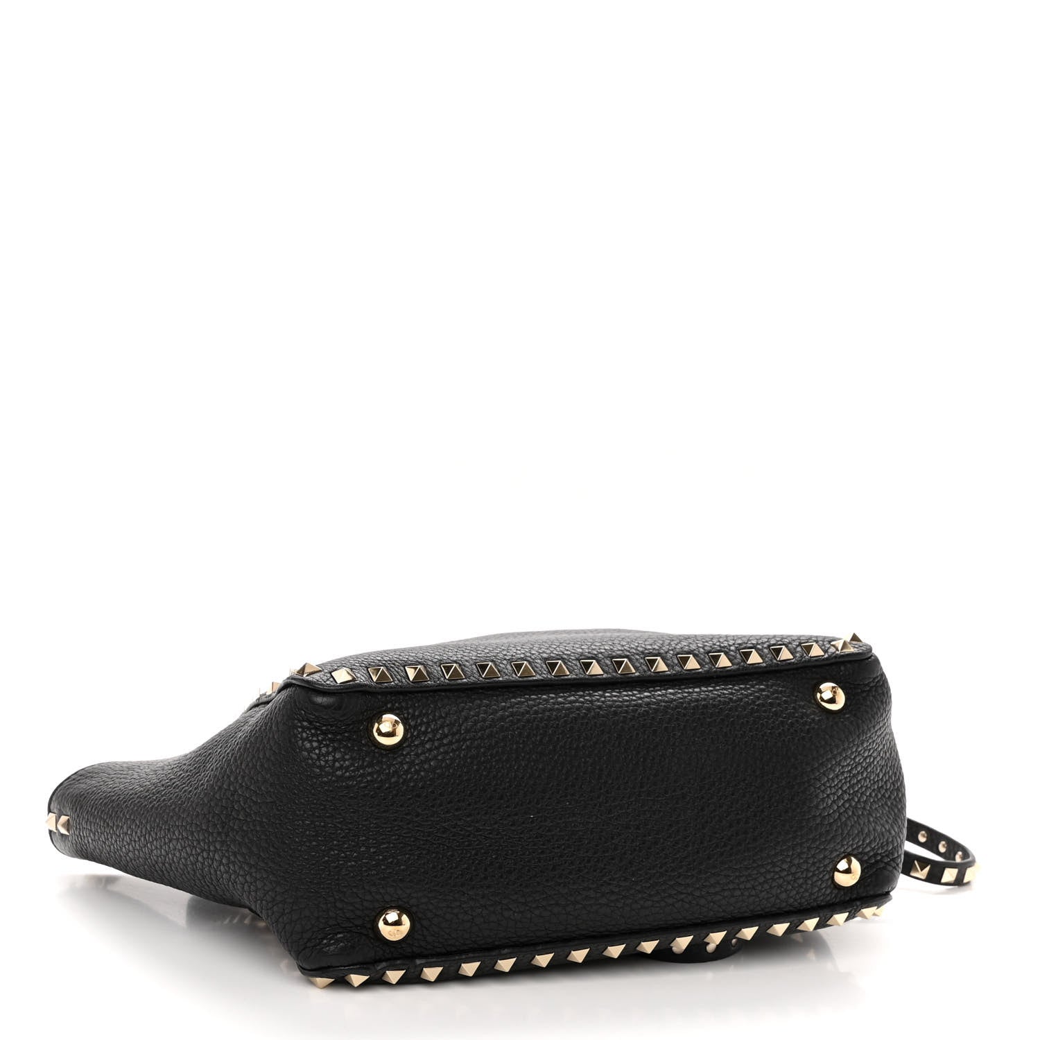 Valentino Garavani Grained Calfskin Small Rockstud Tote Black 4 of 9