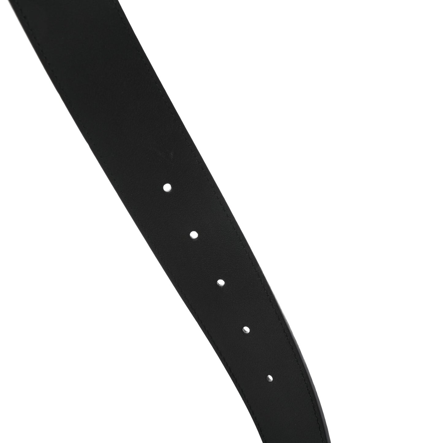 Textured Dollar Calfskin Nickel Double G 40mm Belt 85 34 Black