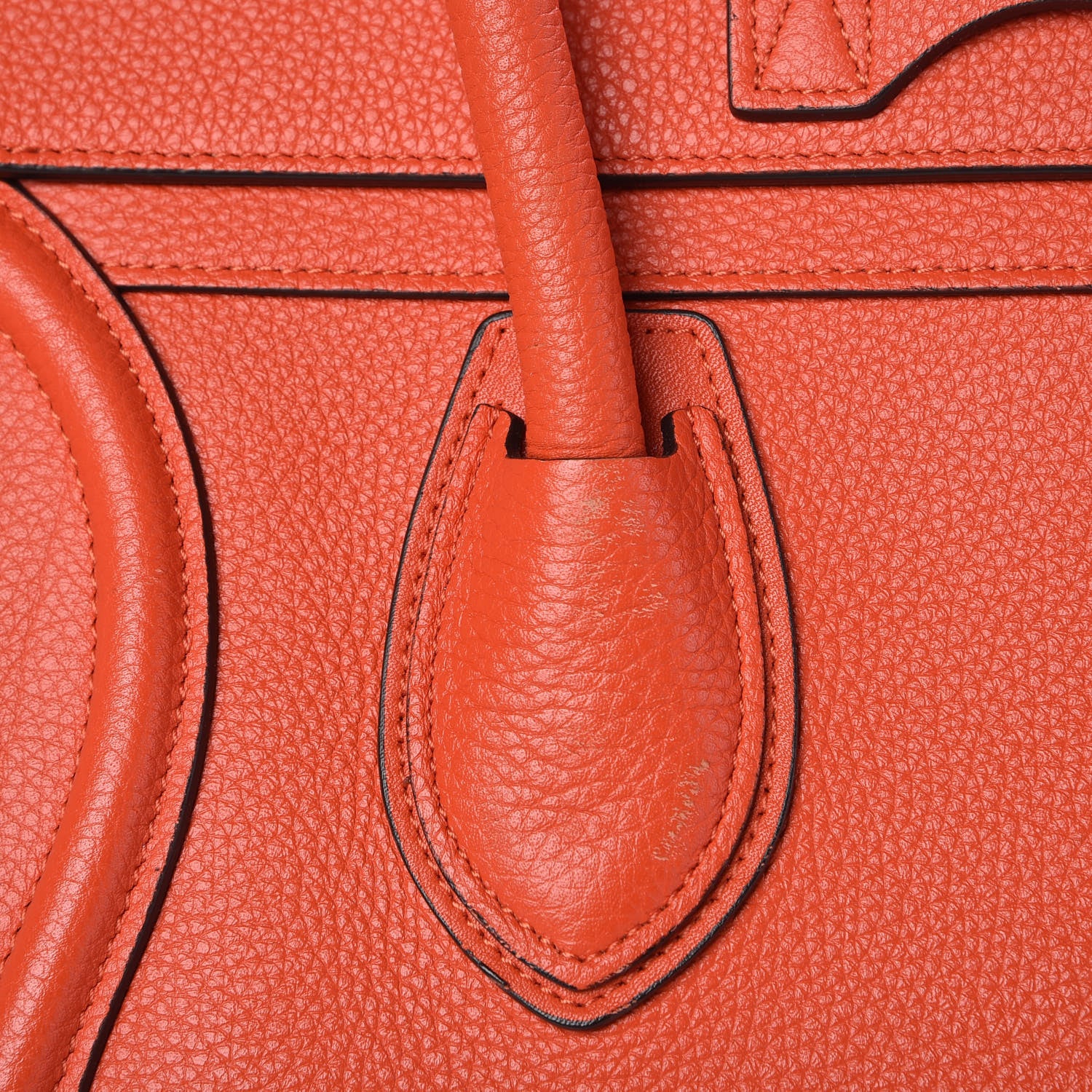 Celine Drummed Calfskin Mini Luggage Vermillion 9 of 12