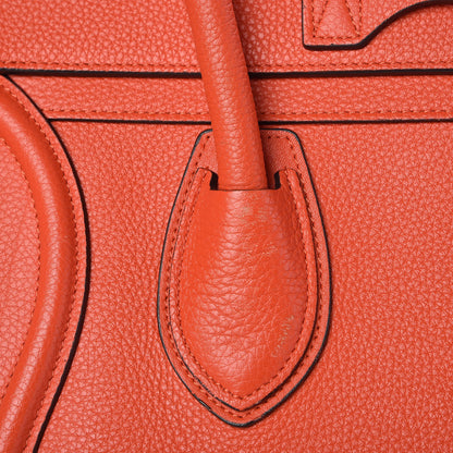 Celine Drummed Calfskin Mini Luggage Vermillion 9 of 12