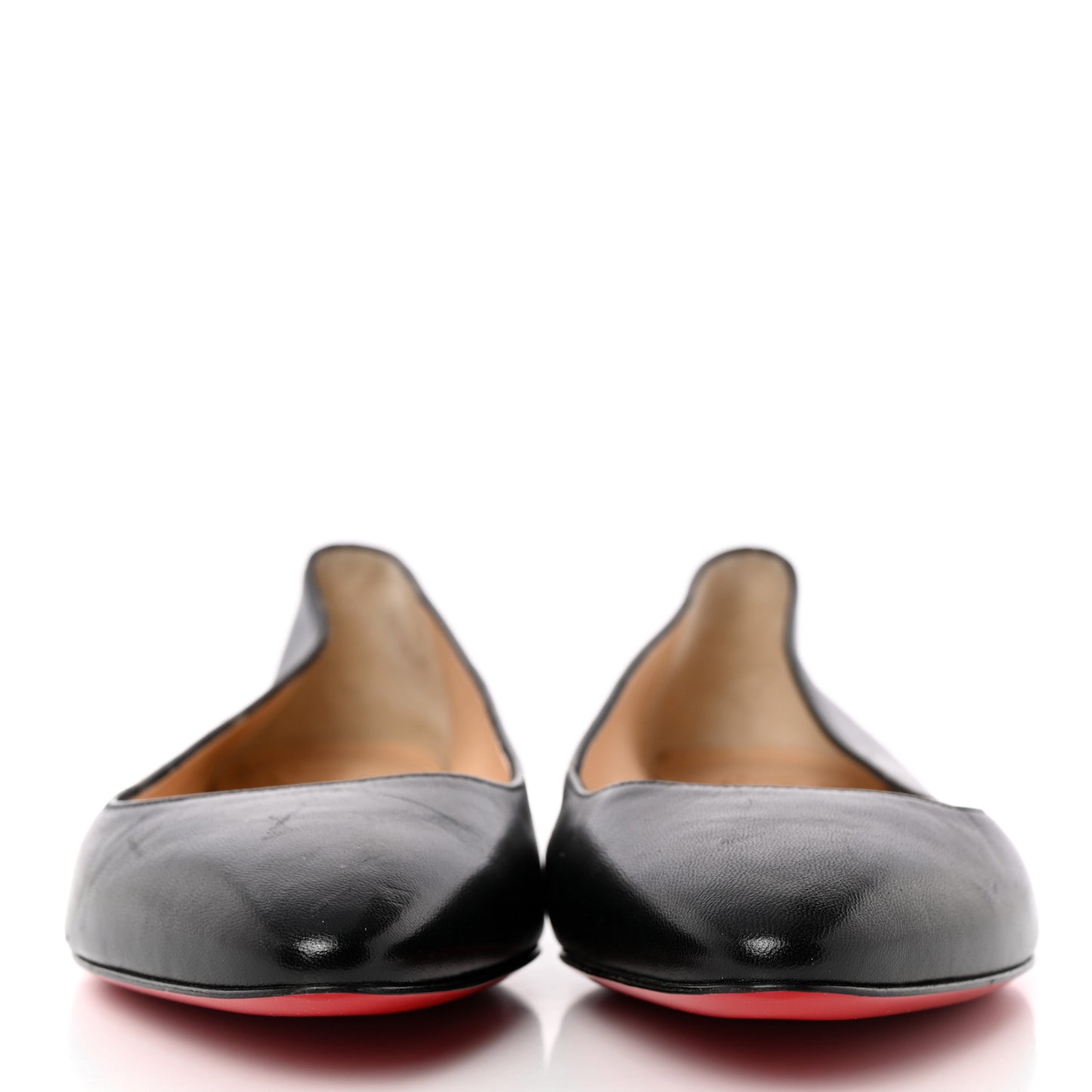 Shiny Nappa Ballalla Flats 37.5 Black