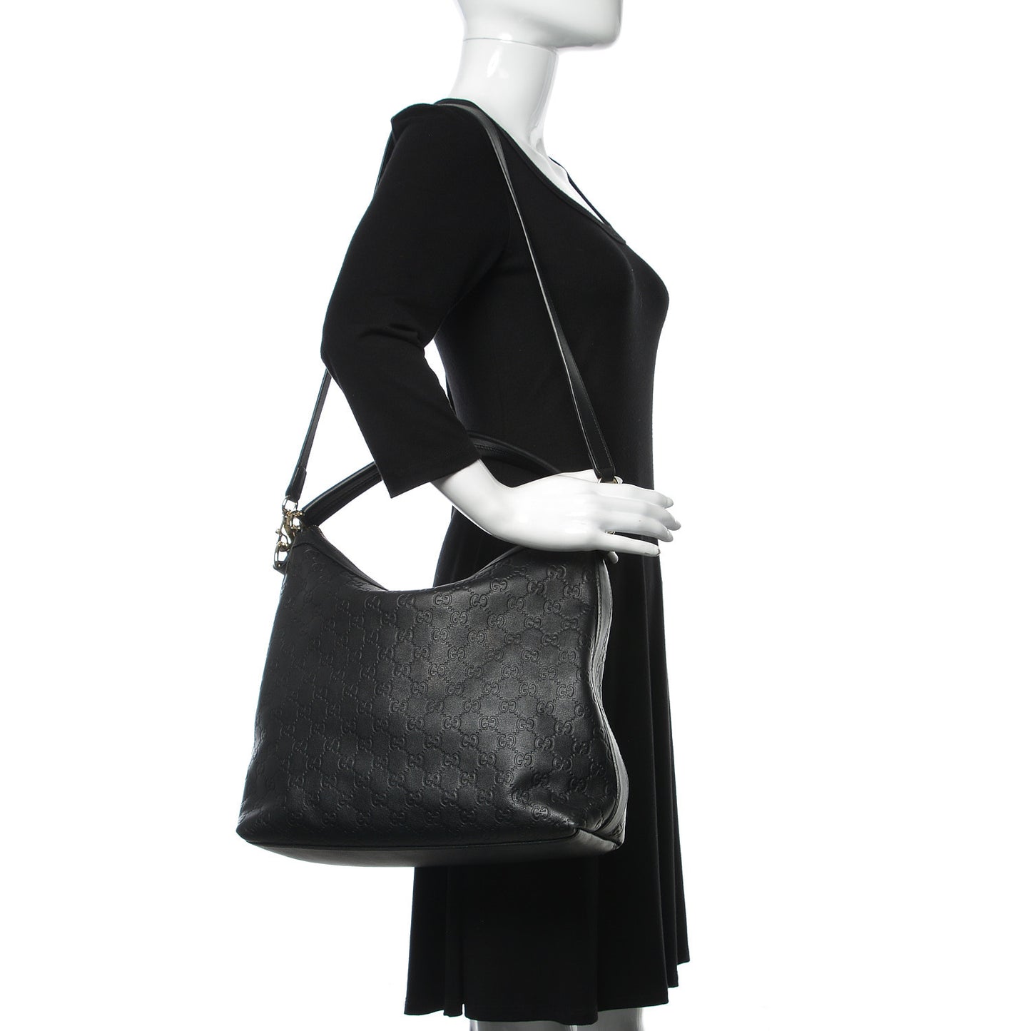 Guccissima Small Miss GG Hobo Black