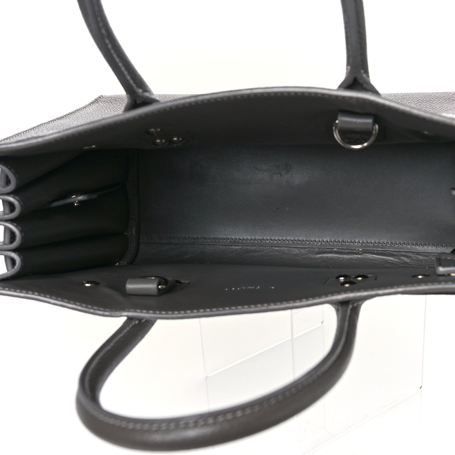 Saint Laurent Grained Calfskin Topstich Baby Sac De Jour Grey 6 of 10