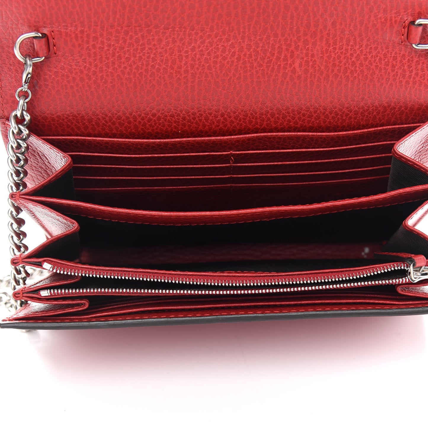 Calfskin Mini Dionysus Chain Wallet Hibiscus Red