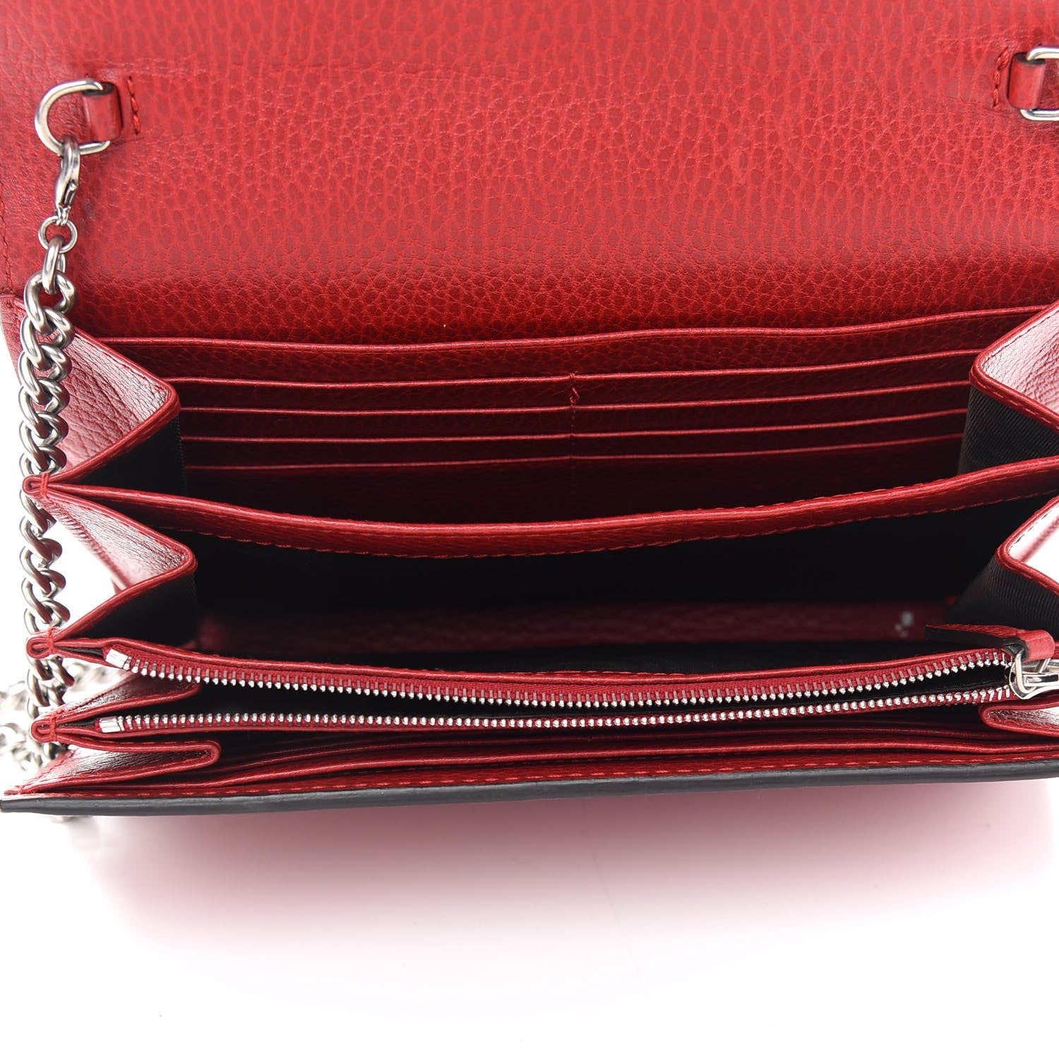 Gucci Calfskin Mini Dionysus Chain Wallet Hibiscus Red 5 of 14