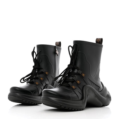 Louis Vuitton Mat Rubber Monogram LV Archlight Sneaker Boots 39 Black 3 of 10