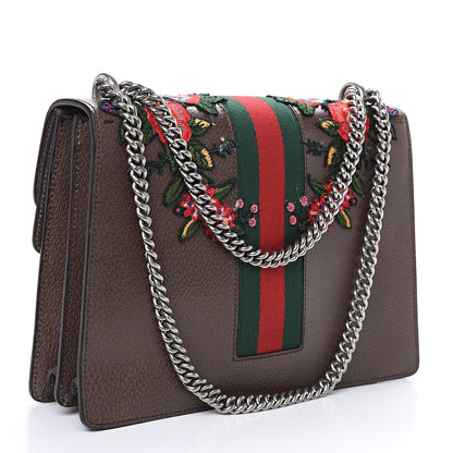 Gucci Calfskin Web Owl Embroidered Medium Dionysus Shoulder Bag New Acero Multicolor 2 of 11