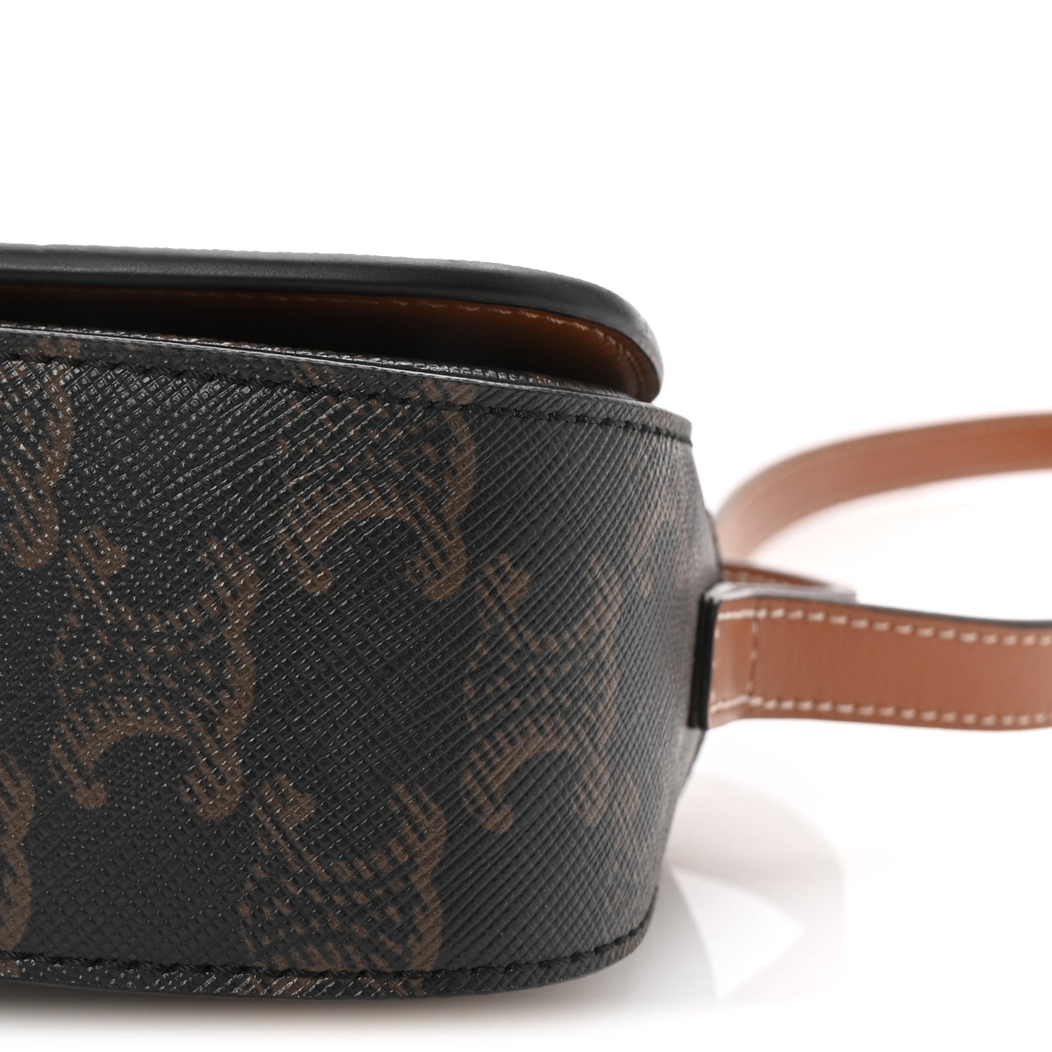Celine Triomphe Canvas Calfskin Tabou Clutch on Strap Tan 9 of 9
