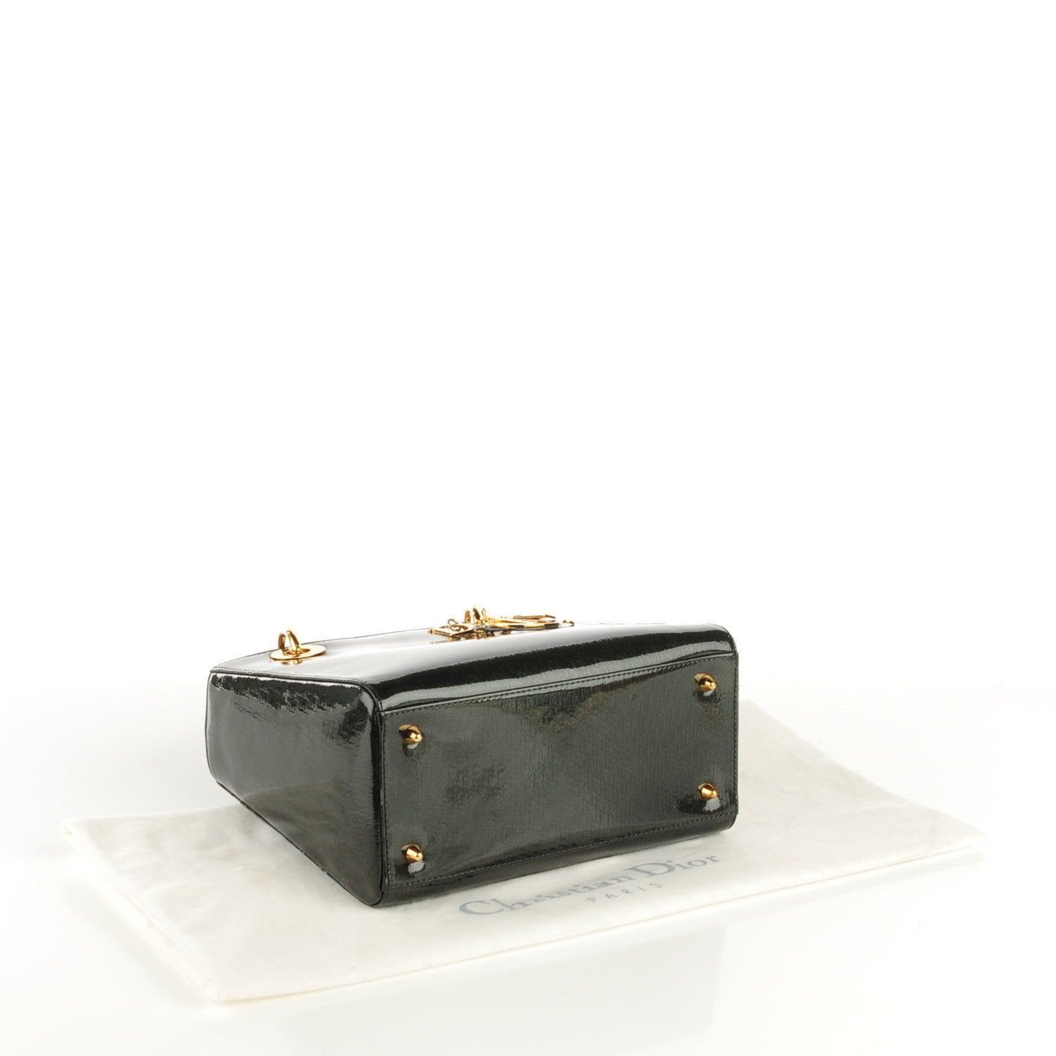 Christian Dior Patent Diorissimo Medium Lady Dior Green 4 of 8
