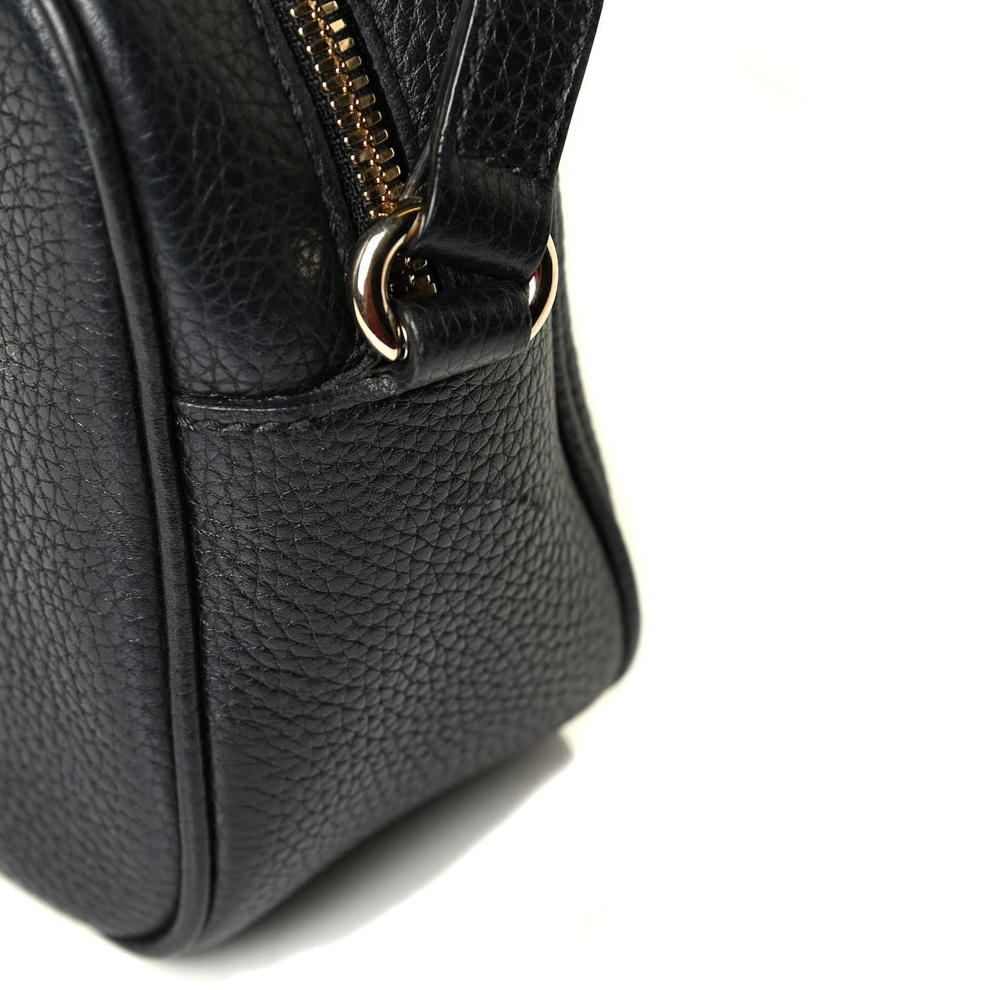 Pebbled Calfskin Small Soho Disco Bag Black