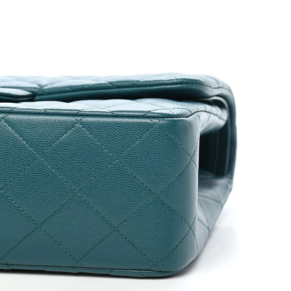 Chanel Caviar Quilted Jumbo Double Flap Dark Turquoise 8 of 10