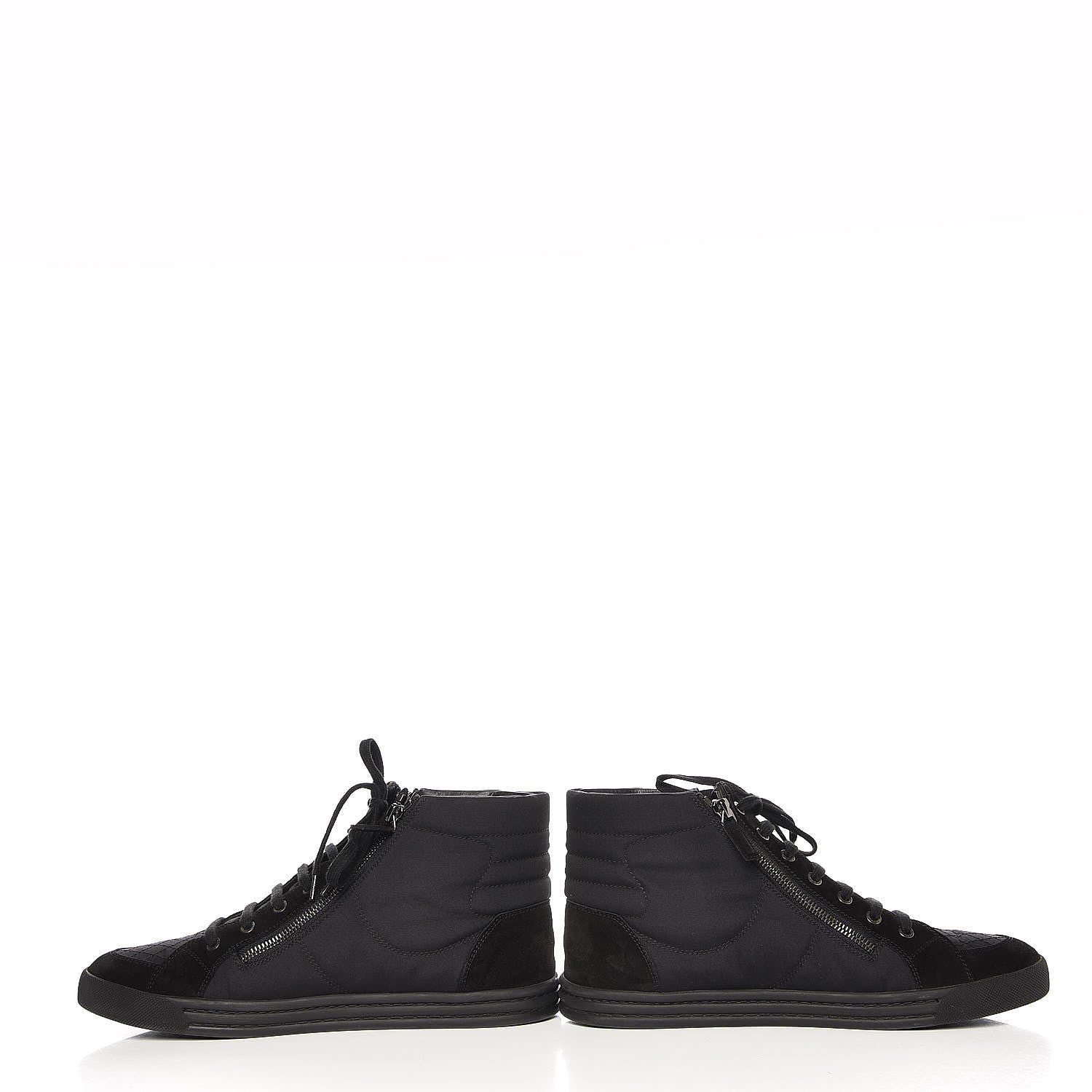 Chanel Canvas Suede Calfskin Zipped Sneakers 42 Black 5 of 10