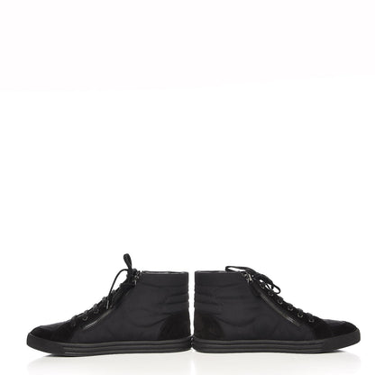 Chanel Canvas Suede Calfskin Zipped Sneakers 42 Black 5 of 10