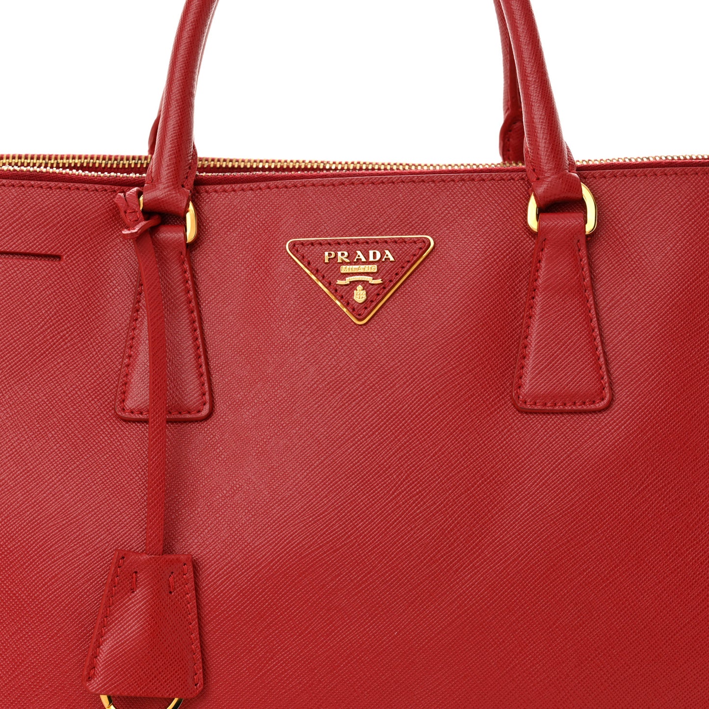 Saffiano Lux Large Galleria Double Zip Tote Fuoco