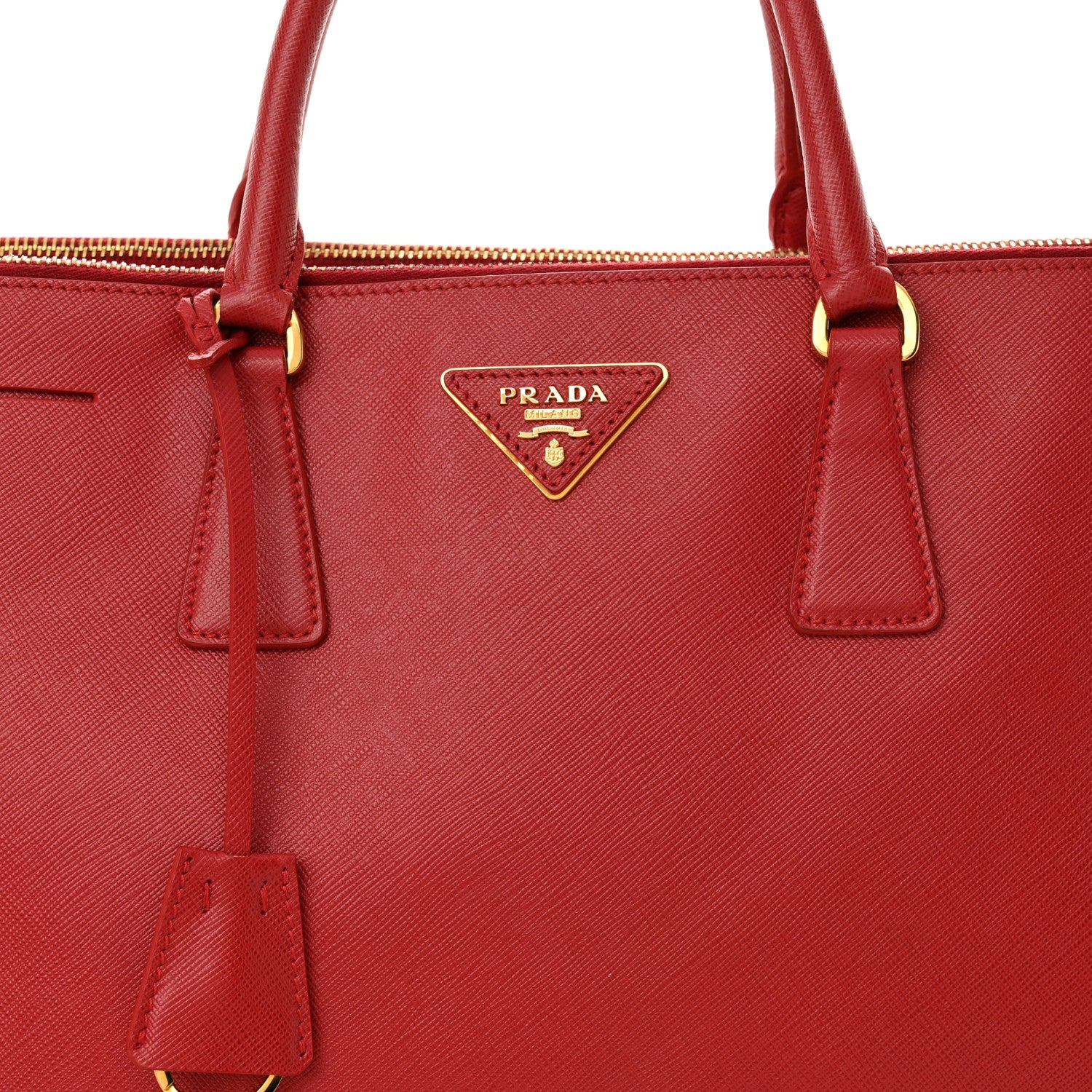 Prada Saffiano Lux Large Galleria Double Zip Tote Fuoco 8 of 13