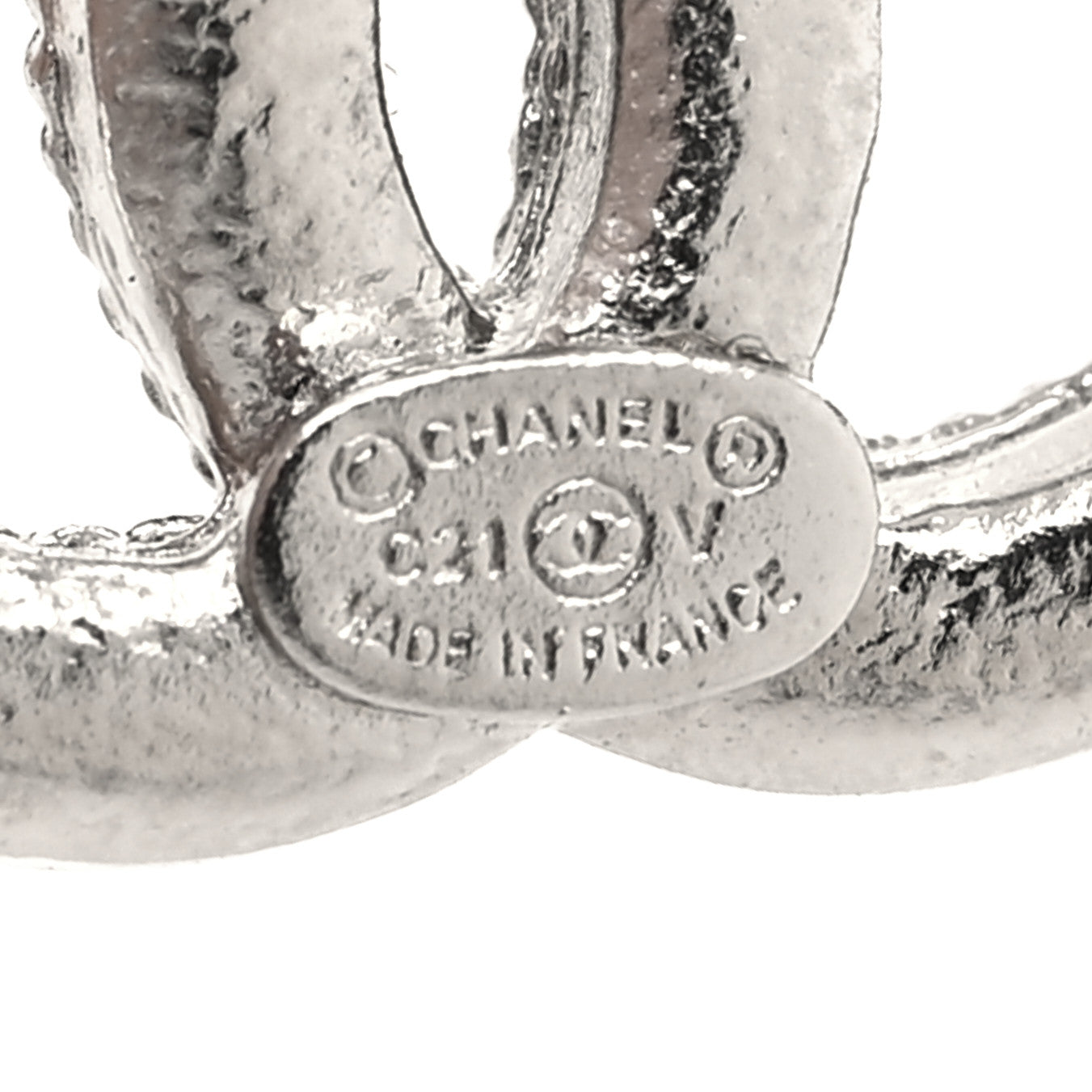Chanel Crystal CC Earrings Silver 4 of 5