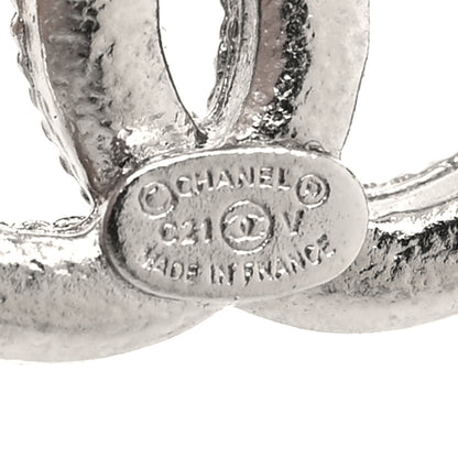 Chanel Crystal CC Earrings Silver 4 of 5