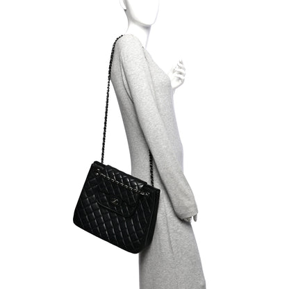 Chanel Lambskin Quilted Front Flap Tote Black 2 of 11