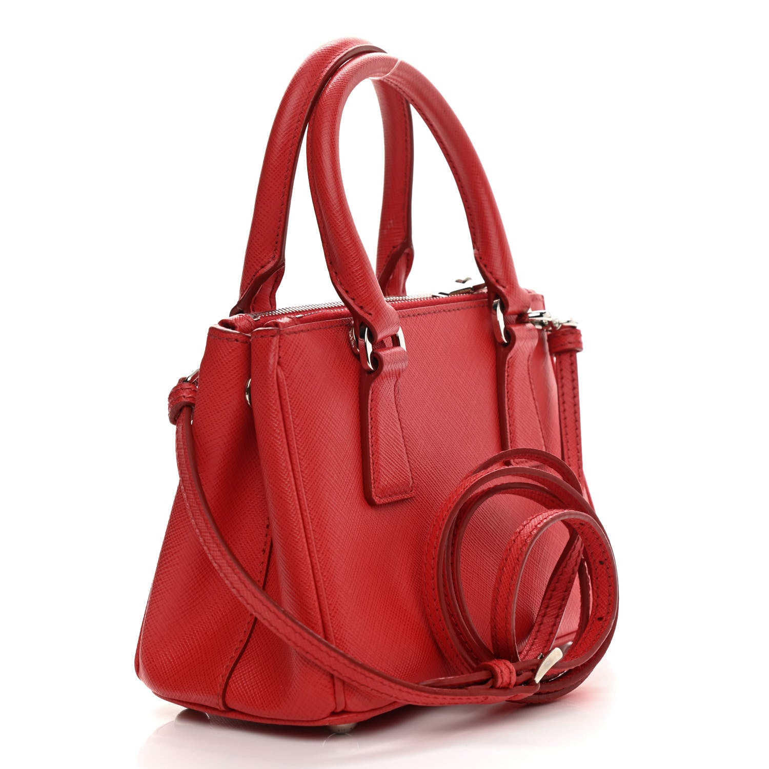 Prada Saffiano Mini Galleria Double Zip Crossbody Lacca 3 of 10