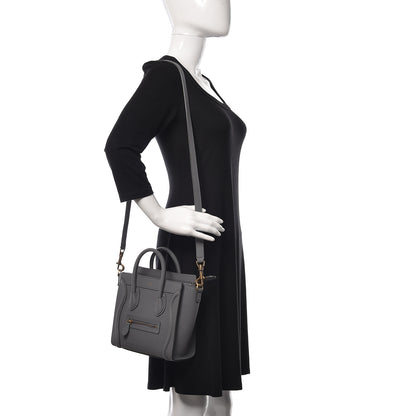 Celine Baby Drummed Calfskin Nano Luggage Kohl 2 of 10