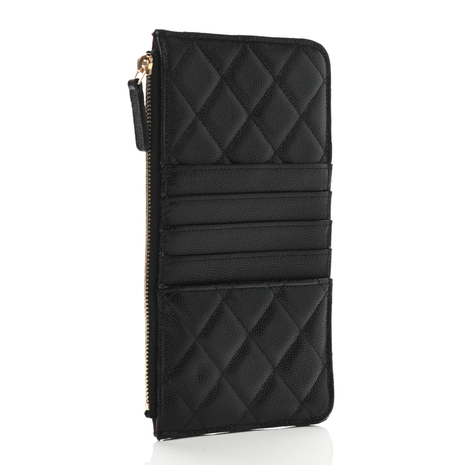 Chanel Caviar Quilted Classic Flat Wallet Pouch Black 3 of 8