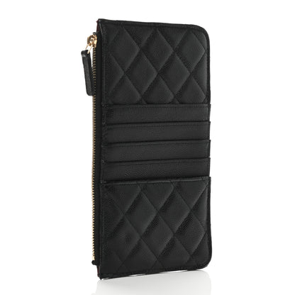 Chanel Caviar Quilted Classic Flat Wallet Pouch Black 3 of 8