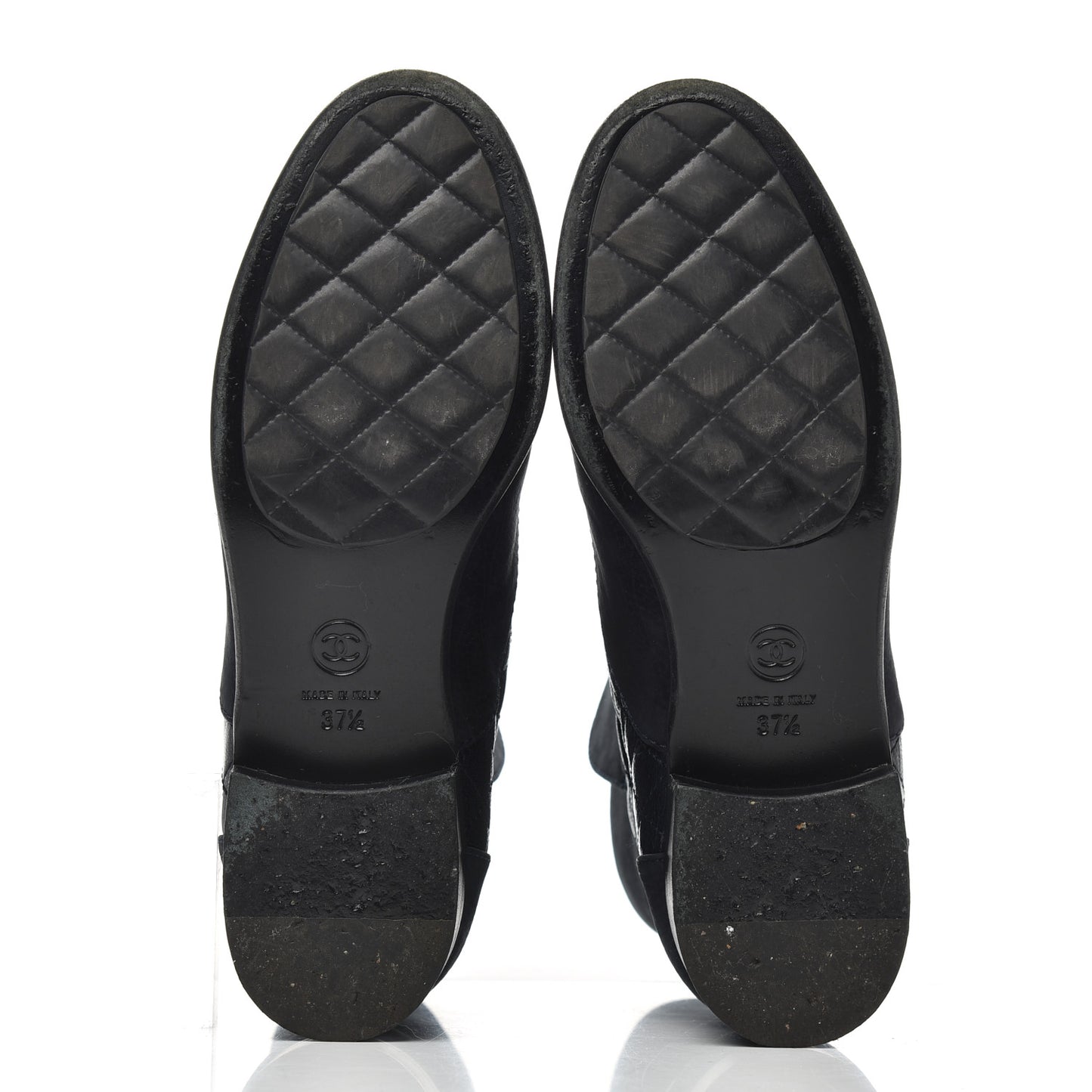 Suede Goatskin Fantasy Quilted Short Boots 37.5 Navy