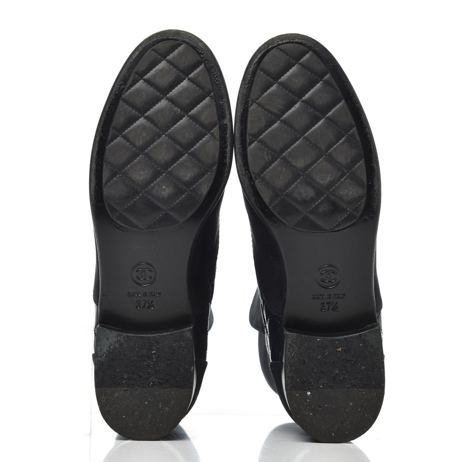 Chanel Suede Goatskin Fantasy Quilted Short Boots 37.5 Navy 5 of 20