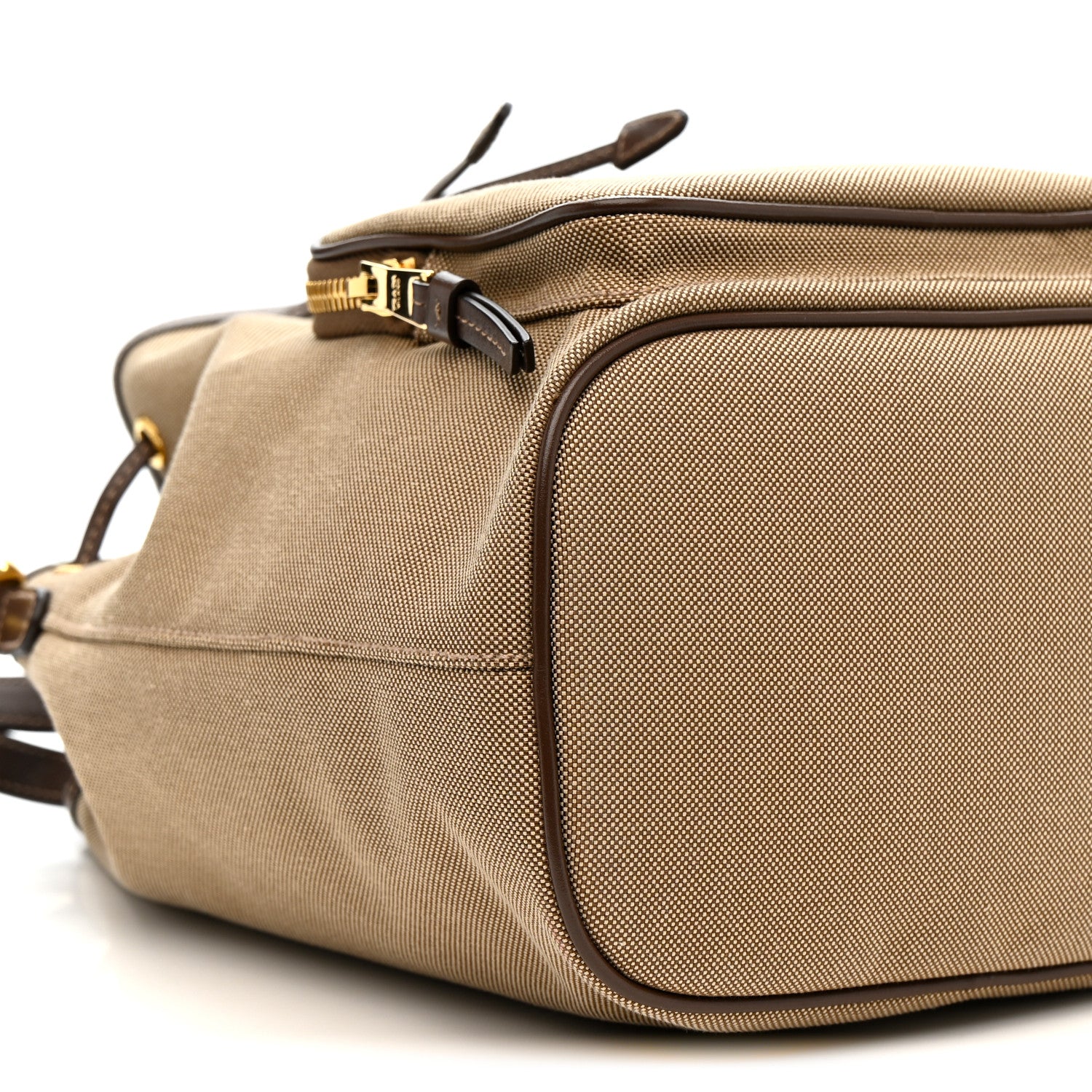 Prada Jacquard Logo Mini Bucket Crossbody Bag Corda Bruciato