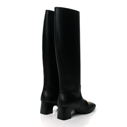 Hermes Calfskin Daphne Boots 36.5 Black 4 of 7
