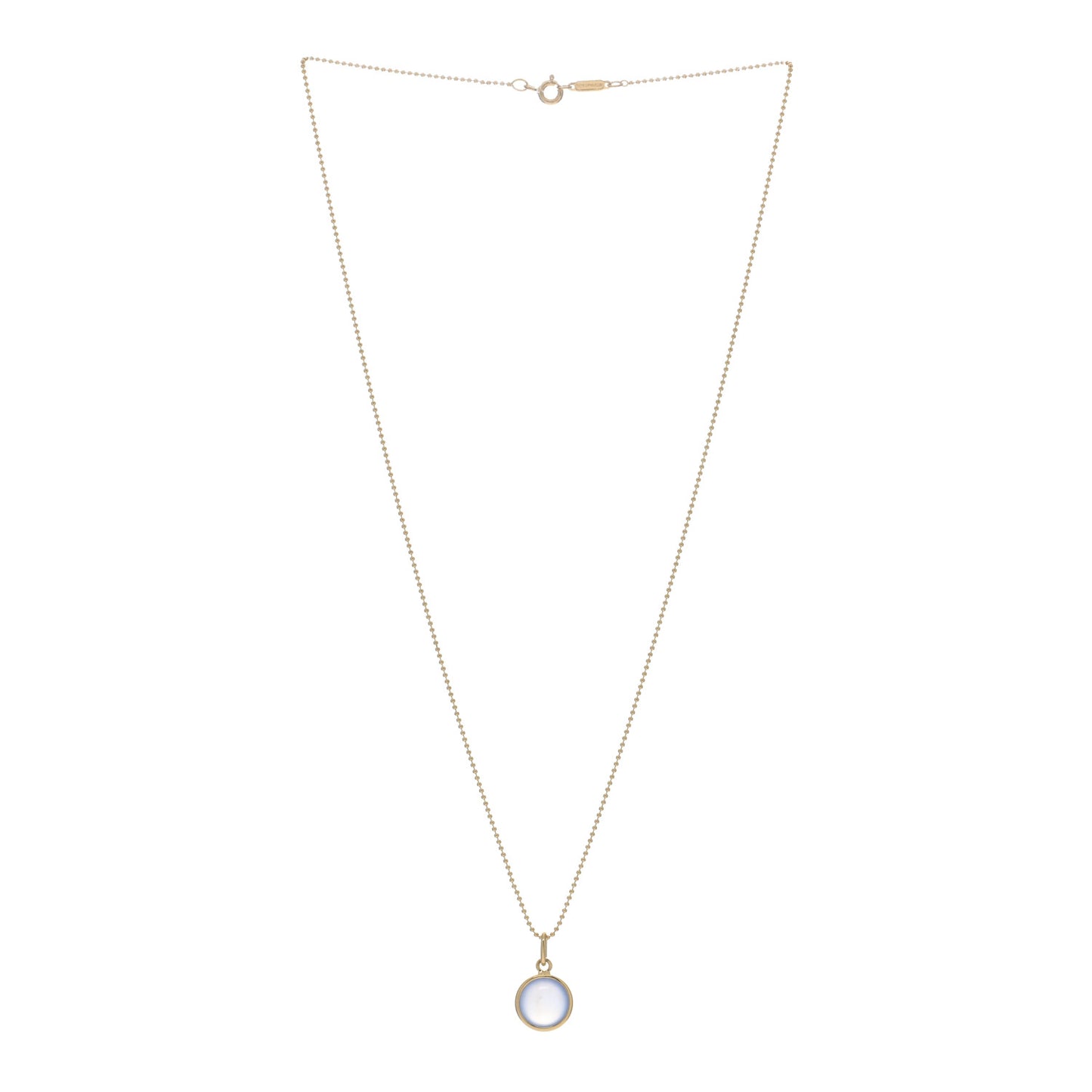 18K Yellow Gold Chalcedony Paloma Picasso Dot Charm Pendant Necklace