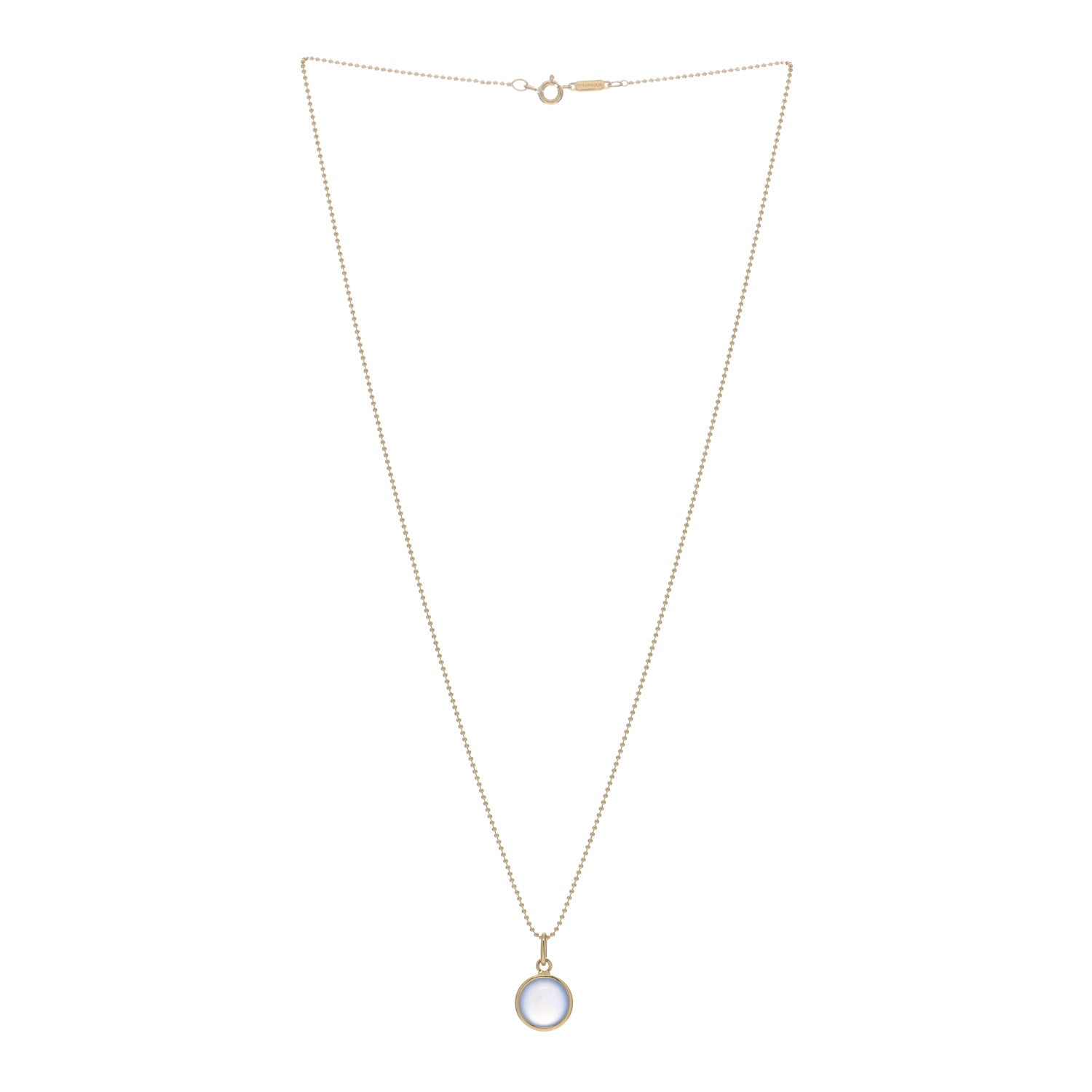 Tiffany 18K Yellow Gold Chalcedony Paloma Picasso Dot Charm Pendant Necklace 2 of 4