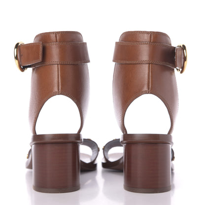 Louis Vuitton Calfskin Monogram Passenger Sandals 38 Cognac 7 of 10