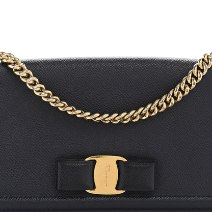 Salvatore Ferragamo Printed Calfskin Ginny Shoulder Bag Navy 8 of 13