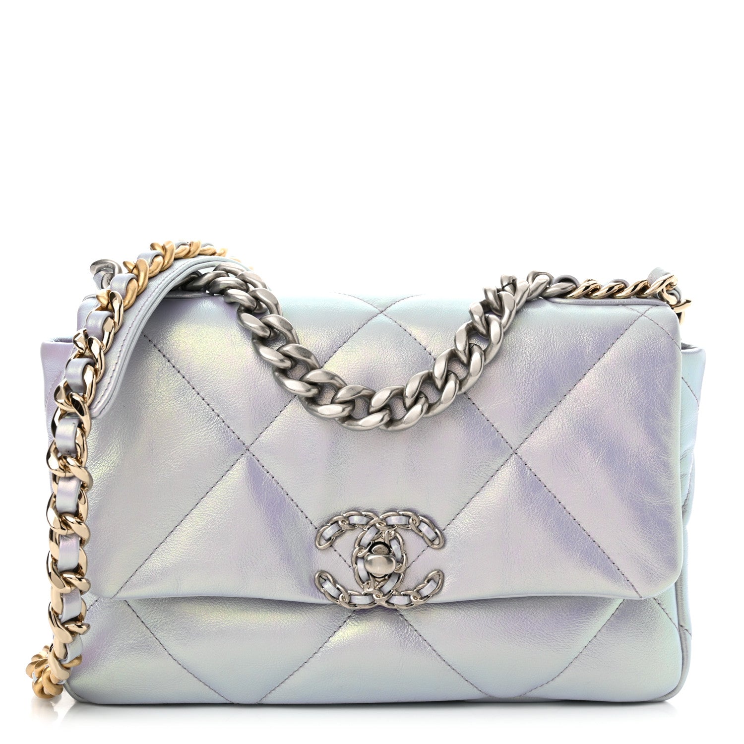 Chanel Iridescent Calfskin Quilted Medium Chanel 19 Flap Light Purple 1 of 11