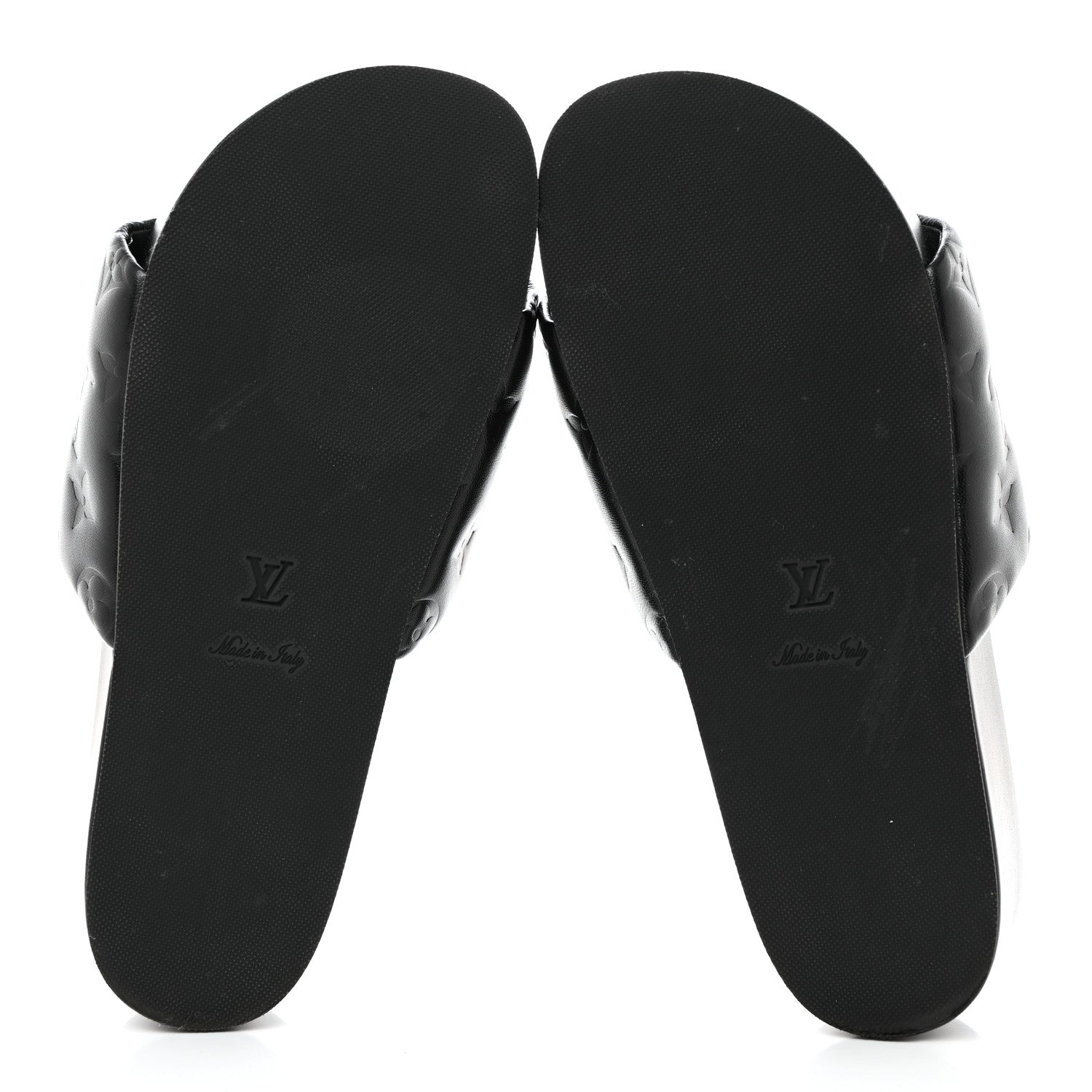 Louis Vuitton Lambskin Embossed Monogram Jumbo Flatform Mule Sandals 40 Black 5 of 9