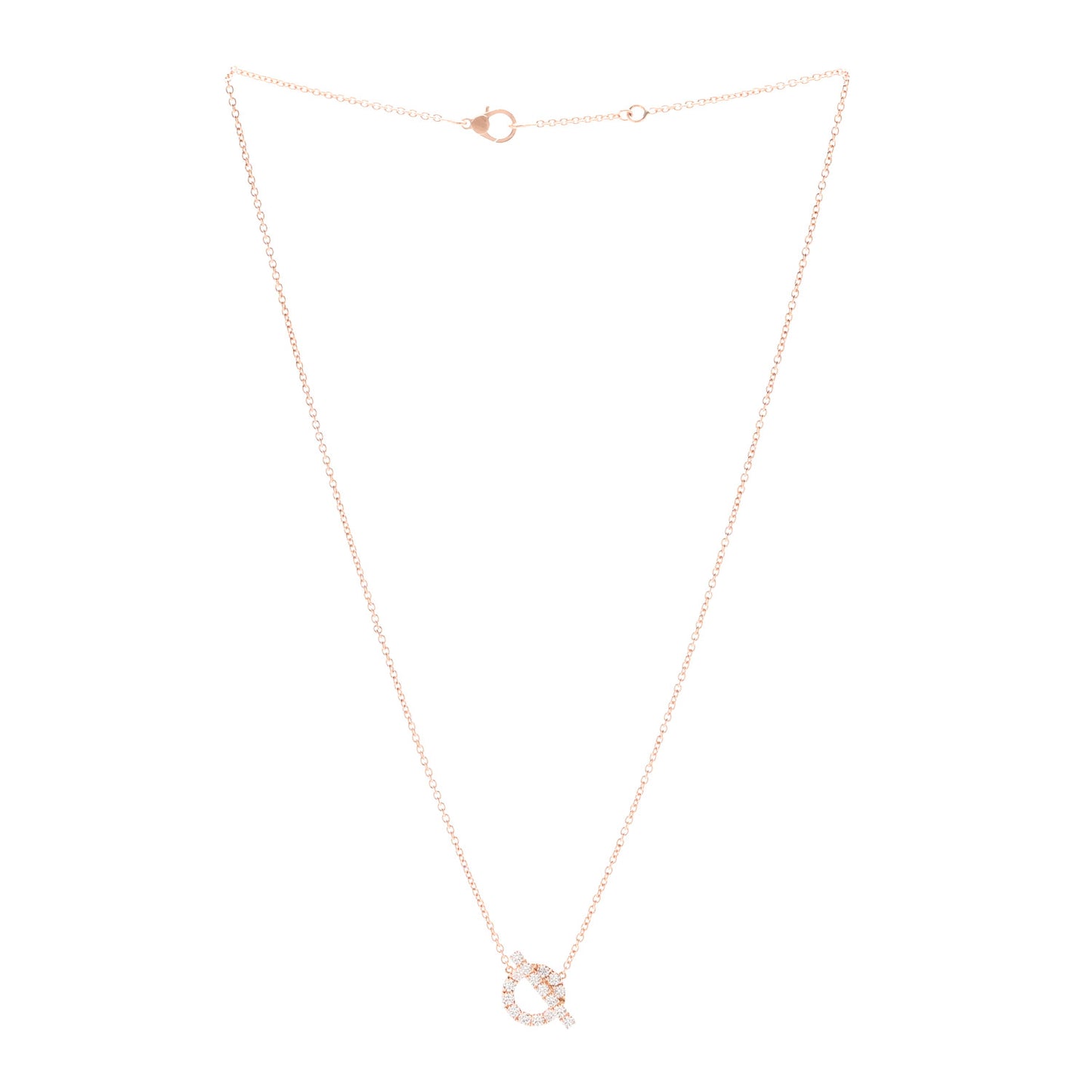 18K Rose Gold Diamond Finesse Pendant Necklace