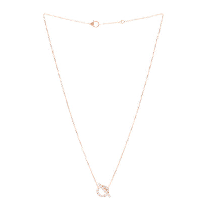 Hermes 18K Rose Gold Diamond Finesse Pendant Necklace 3 of 6