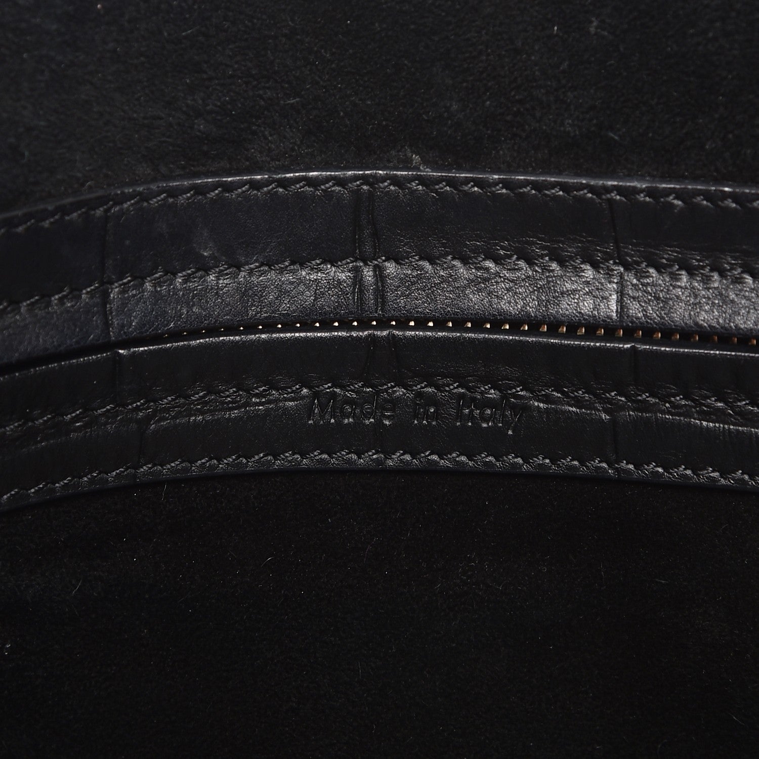 Celine Crocodile Embossed Calfskin Medium Phantom Luggage Black 6 of 8