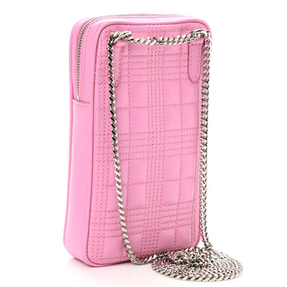 Burberry Lambskin Quilted Mini Lola Vertical Crossbody Bag Primrose Pink 4 of 10
