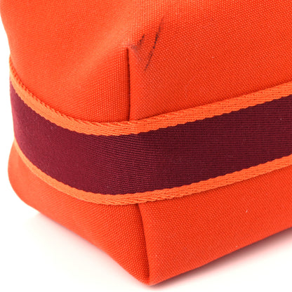 Hermes Canvas Small Bride-A-Brac Pouch Orange Burgundy 8 of 9